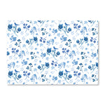 פלייסמט פרחים כחול לבן