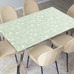 מפת שולחן pvc מלבנית פרחי פיוני - ירוק