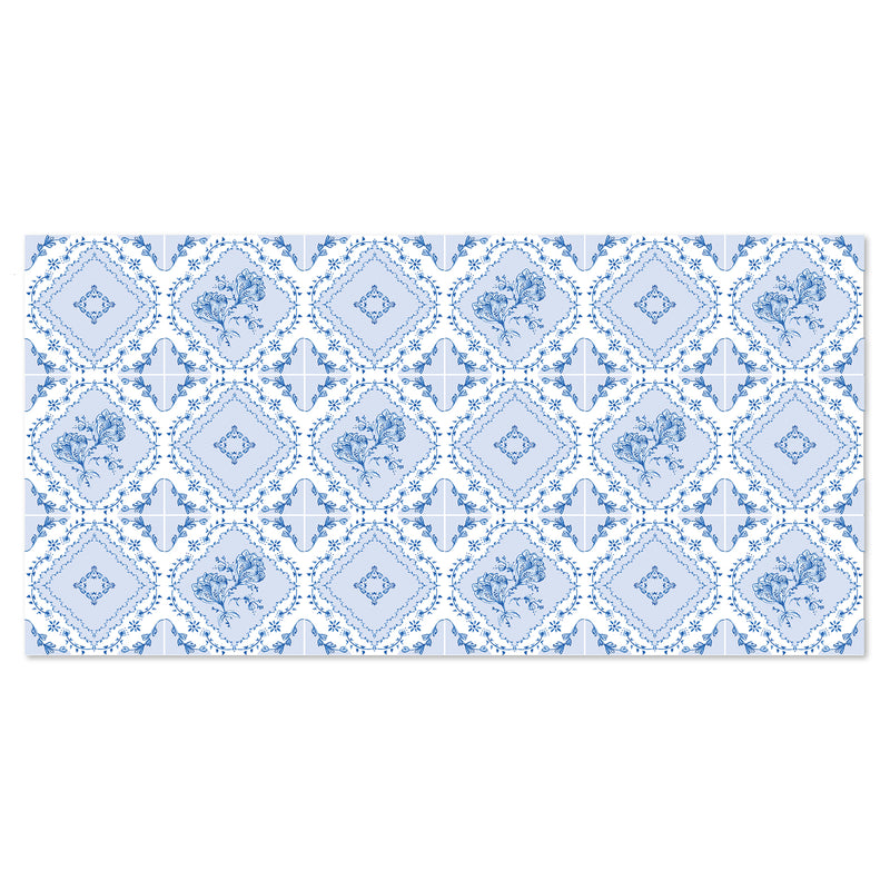שטיח pvc  - פורטו אריחים כחול לבן