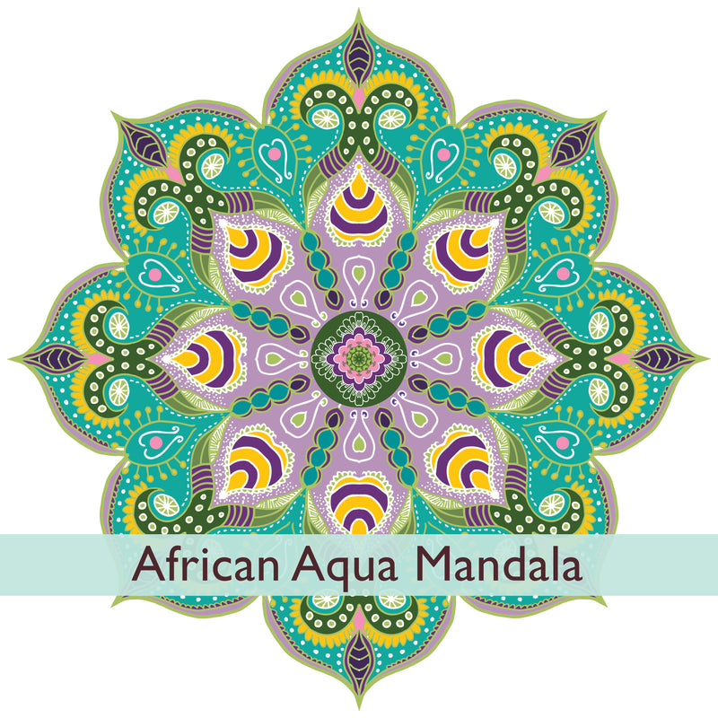 African Aqua - מדבקת קיר מנדלה