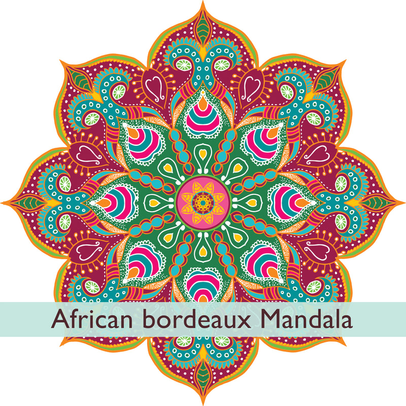 מדבקת קיר מנדלה - אפריקאית בורדו