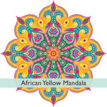 מדבקת קיר מנדלה - אפריקאית צהובה