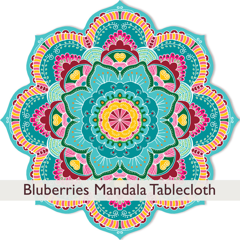 מפת שולחן pvc מנדלה גדולה blueberries
