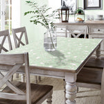 מפת שולחן pvc מלבנית פרחי פיוני - ירוק