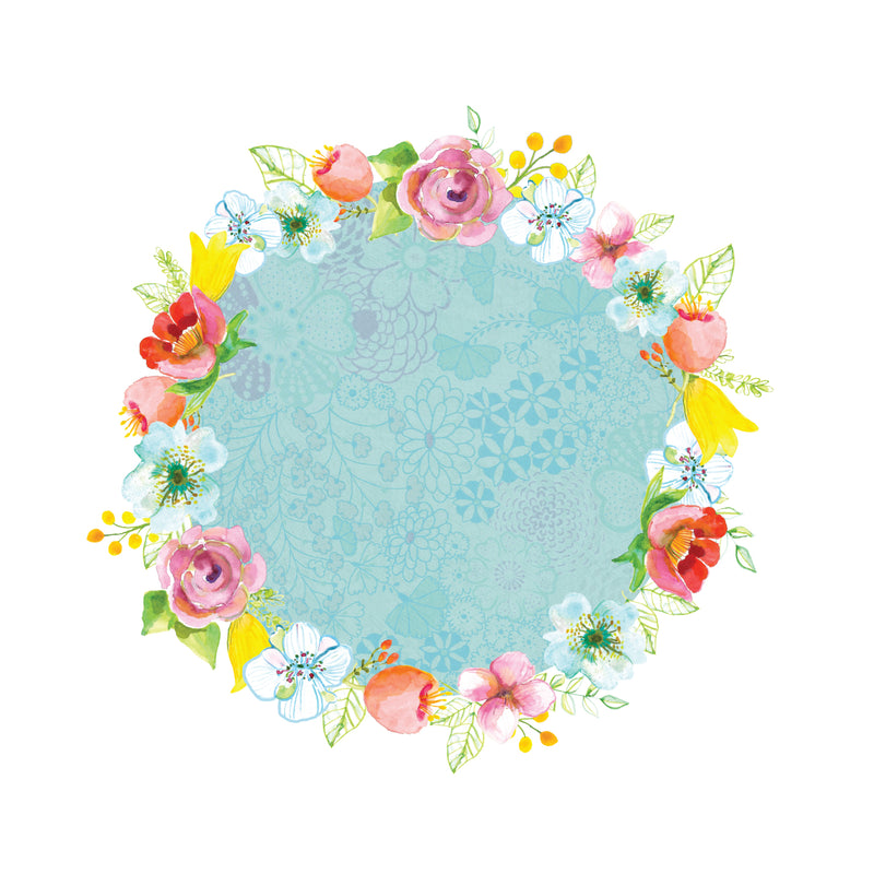 מפת שולחן pvc זר פרחים בכחול