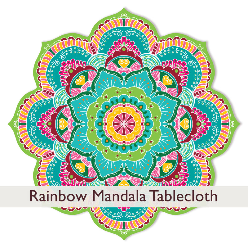 מפת שולחן pvc מנדלת rainbow