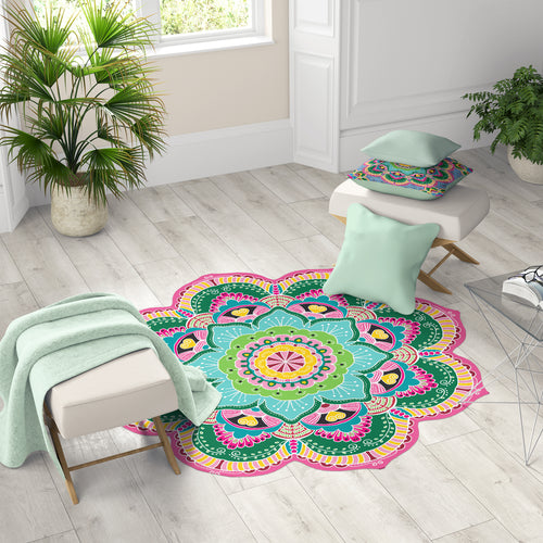 שטיח עגול צורני pvc- מנדלת lotus