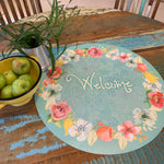 מפת שולחן pvc זר פרחים welcome