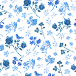 טפט פרחים כחול לבן- אורלי לבן